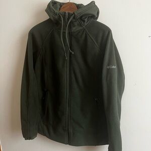 Columbia Men's M Dark Green Performance Fleece Zip Hooded Jacket